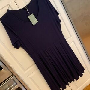 Tralilbee blue dress short sleeve. NWT pockets. Size 1X